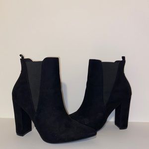 Black high heel booties